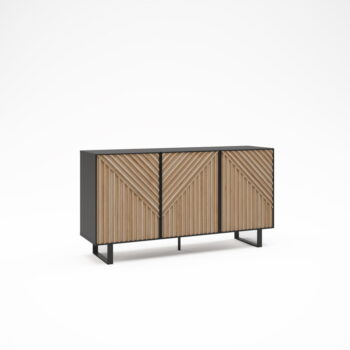 Komoda v dekore duba v čierno-prírodnej farbe 151x80x40 cm Alana – Marckeric - Image 5