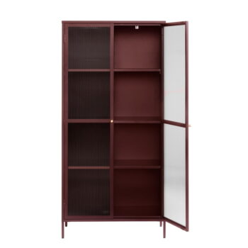 Červená kovová vitrína 90x190 cm Bronco - Unique Furniture - Image 4