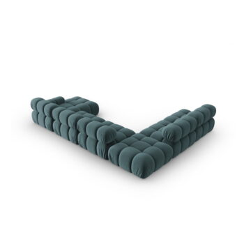 Zamatová pohovka v petrolejovej farbe 379 cm Bellis – Micadoni Home - Image 4