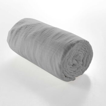 Sivá napínacia mušelínová plachta 160x200 cm Angelia – douceur d'intérieur – Obrázok 3