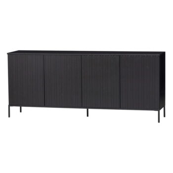 Čierna nízka komoda z borovicového dreva 200x85 cm Gravure – WOOOD - Image 3