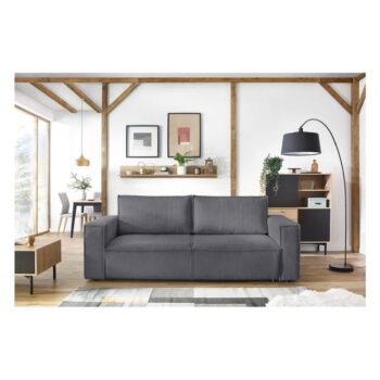 Tmavosivá menčestrová rozkladacia pohovka 245 cm Nihad – Bobochic Paris – Obrázok 10