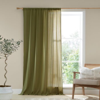 Khaki záclona 140x183 cm Zofia Broderie Anglaise – Pineapple Elephant - Image 2