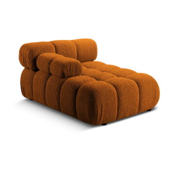 Oranžový modul pohovky z textílie bouclé (ľavý roh) Bellis – Micadoni Home - Image 4
