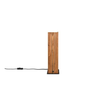 Stolová lampa v čierno-prírodnej farbe s dreveným tienidlom (výška 40 cm) Karuni – Trio – Obrázok 6
