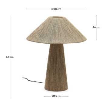 Svetlohnedá stolová lampa s tienidlom z juty (výška 46 cm) Renee – Kave Home – Obrázok 4