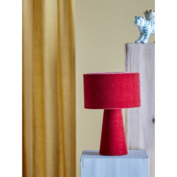 Červená stolová lampa s textilným tienidlom (výška 30 cm) Emmie – Bloomingville - Image 4