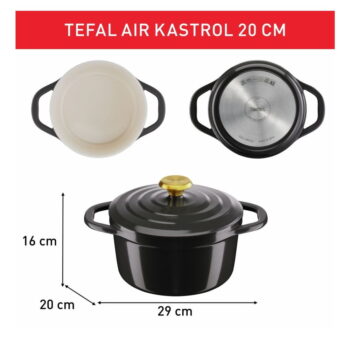 Hliníkový hrniec s pokrievkou s nepriľnavým povrchom na indukciu 3.1 l Air - Tefal - Image 6