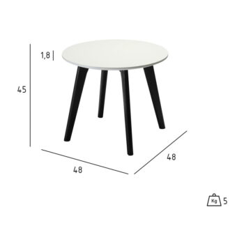 Čierno-biely konferenčný stolík s nohami z dubového dreva Furnhouse Life, Ø 48 cm - Image 6