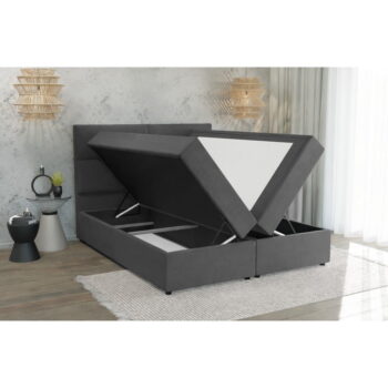 Tmavosivá boxspring posteľ s úložným priestorom 180x200 cm Rico – Ropez - Image 4