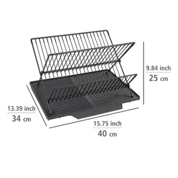 Tmavosivý odkvapkávač Wenko Nelia, 34 x 40 cm – Obrázok 3