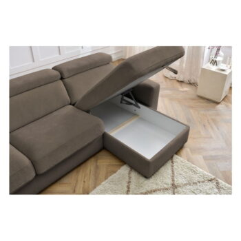 Hnedá rozkladacia rohová pohovka (variabilná) Monaco – Bobochic Paris – Obrázok 5