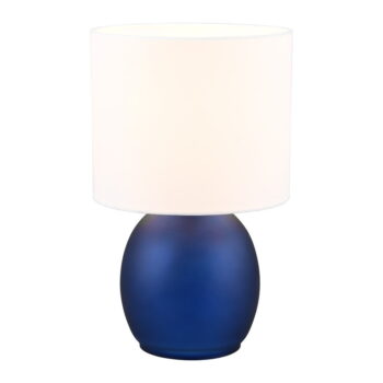 Bielo-modrá stolová lampa s textilným tienidlom (výška 29 cm) Vela – Trio – Obrázok 3