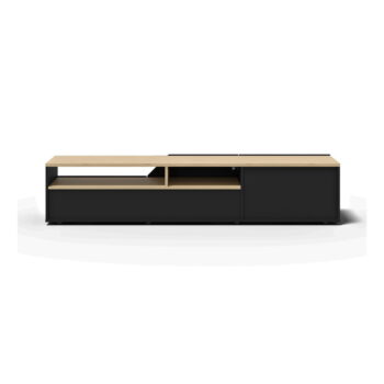 TV stolík s doskou v dekore duba v čierno-prírodnej farbe 180x38 cm Verone – TemaHome - Image 4