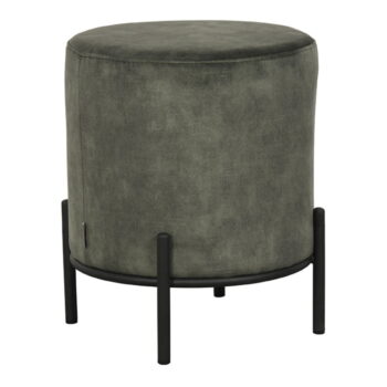 Khaki zamatový taburet Troy – LABEL51 - Image 2
