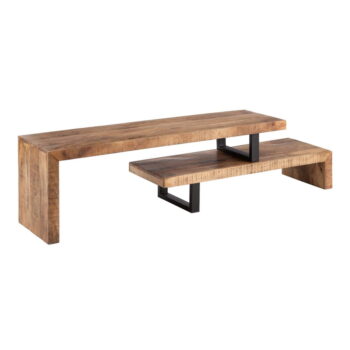 Konzolový stolík z mangového dreva v prírodnej farbe 40x140 cm Ava – Ixia - Image 9