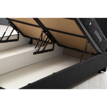 Svetlosivá čalúnená dvojlôžková posteľ s úložným priestorom a roštom 160x200 cm Vitalia – Kalune Design - Image 3