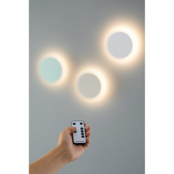 Biele LED nástenné svietidlo s časovačom/na diaľkové ovládanie na USB ø 19 cm Dot – Remember - Image 4