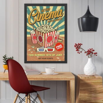 Obraz 40x55 cm Retro Cinema – Wallity - Image 2