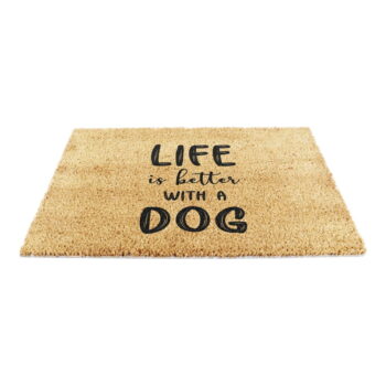 Rohožka z kokosového vlákna 40x60 cm Life Is Better With & Dog – Artsy Doormats - Image 4