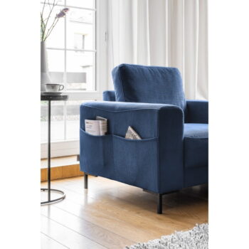 Tmavomodré menčestrové kreslo Lofty Lilly – Miuform - Image 4