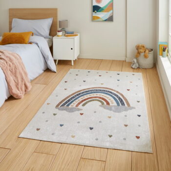 Krémovobiely detský koberec 80x150 cm Vida Rainbow – Think Rugs - Image 2