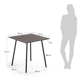 Čierny stôl Kave Home Ulrich, 75 x 75 cm - Image 5