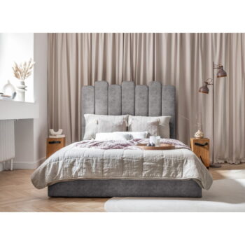 Sivá čalúnená dvojlôžková posteľ s úložným priestorom s roštom 160x200 cm Dreamy Aurora – Miuform - Image 7