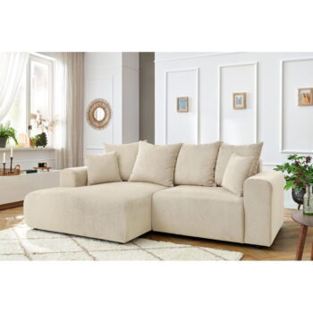 Krémová zamatová rohová pohovka Enjoy – Bobochic Paris - Image 10