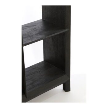 Čierna knižnica z masívneho dreva 95x190 cm Sondrio – Light & Living - Image 3