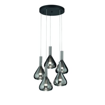 Čierne LED závesné svietidlo so skleneným tienidlom ø 55 cm Cipera – CINQUE - Image 2