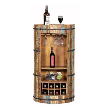 Vinotéka z recyklovaného dreva v prírodnej farbe na 8 fliaš, 60x115 cm Kaveri – Interia Home & Living - Image 3