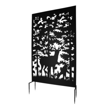 Čierna kovová balkónová zástena 100x186 cm Deer – Esschert Design – Obrázok 2