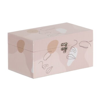 Svetloružové dekoratívne úložné boxy v súprave 2 ks 30x18x15 cm Face – Ixia - Image 3