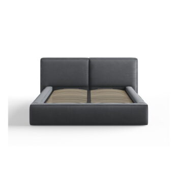 Tmavosivá čalúnená dvojlôžková posteľ s úložným priestorom a roštom 160x200 cm Arendal – Cosmopolitan Design - Image 2