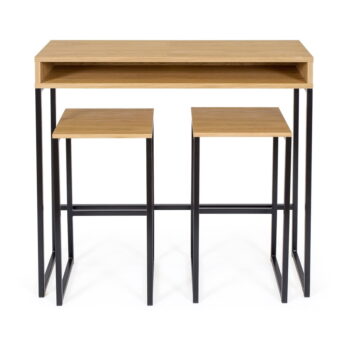 Čierna/v prírodnej farbe stolička v dekore duba Frame – Woodman - Image 4