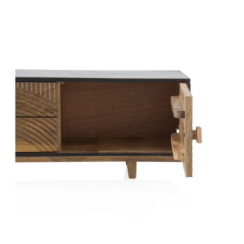 Čierny/prírodný TV stolík z mangového dreva 150x40 cm Mango - Geese - Image 4