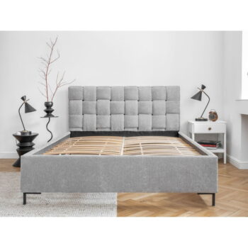 Svetlosivá čalúnená dvojlôžková posteľ s roštom 140x200 cm Eve – Miuform - Image 3