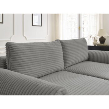 Tmavosivá menčestrová rozkladacia pohovka 257 cm Lucien – Bobochic Paris - Image 2