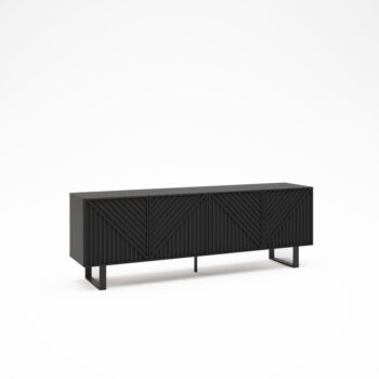 Čierny TV stolík 161x55x35 cm Peta – Marckeric – Obrázok 4