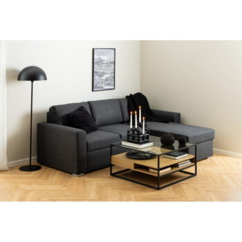 Konferenčný stolík so sklenenou doskou v prírodnej farbe 80x80 cm Randolf – Actona - Image 7
