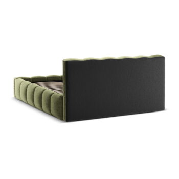 Zelená čalúnená dvojlôžková posteľ s úložným priestorom a roštom 160x200 cm Lupine – Micadoni Home - Image 5