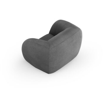Sivé kreslo z textílie buklé Essen – Cosmopolitan Design - Image 3