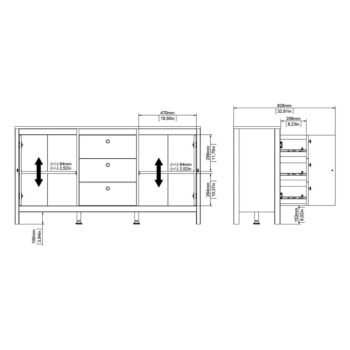 Čierna nízka komoda 152x80 cm Madrid – Tvilum - Image 8