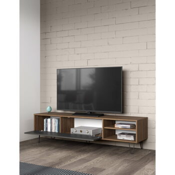 Antracitovo-hnedý TV stolík v dekore orecha 165x44 cm Aero – TemaHome - Image 8