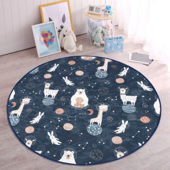 Tmavomodrý detský koberec ø 100 cm Comfort – Mila Home - Image 6