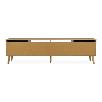 Sivý TV stolík s detailmi v dekore dubového dreva Tenzo Dot, šírka 192 cm - Image 9