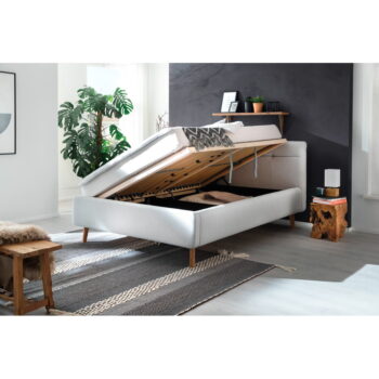 Svetlosivá čalúnená dvojlôžková posteľ s úložným priestorom s roštom 140x200 cm Lotte - Meise Möbel – Obrázok 5