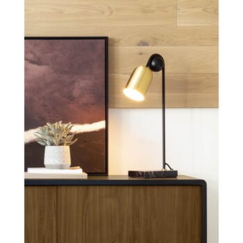 Stolová lampa v čierno-zlatej farbe (výška 60 cm) Natsumi – Kave Home – Obrázok 2