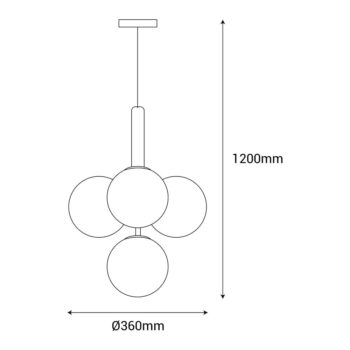 Čierne závesné svietidlo SULION Musa, výška 120 cm - Image 4